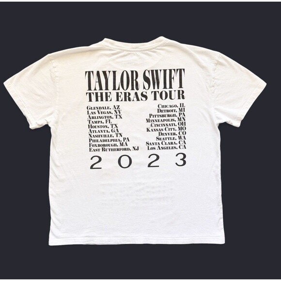 Taylor Swift Eras Tour 2023 White‎ Official Merch T-Shirt L Double Sided *flaws* - Picture 4 of 16